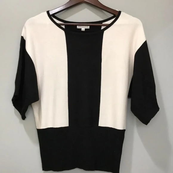 Joseph A. black/white panel sweater, M, new - Picture 1 of 6